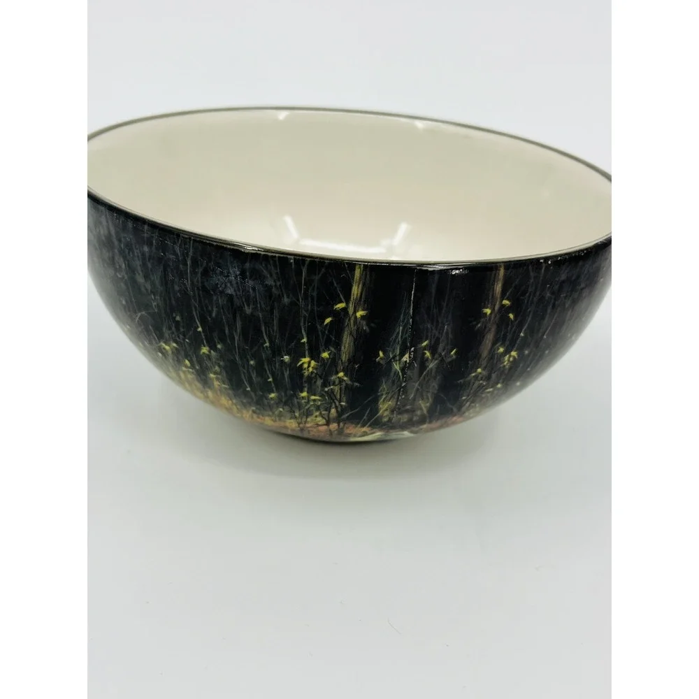 Pair of 2 Cabelas Bowls Stoneware by James Hautman Bothers Autumn Whitetails